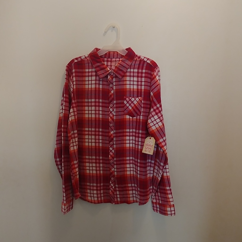 Faded Glory Girl's Flannel Plaid Shirt
